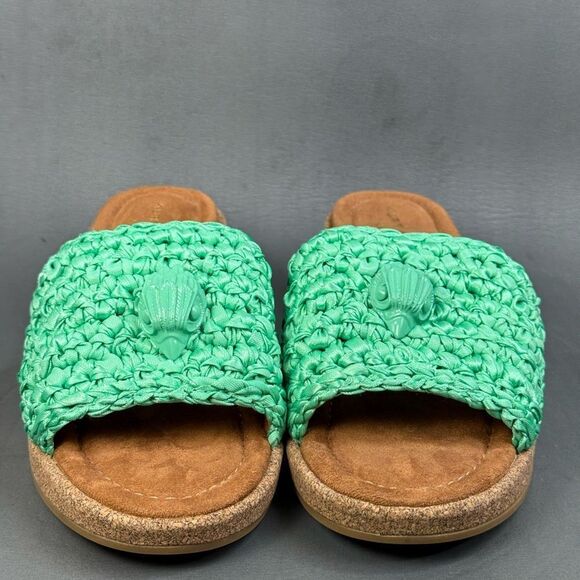 Women’s Kurt Geiger London Eagle Crochet Cork Slide Sandals shoes size 9.5 (40) - Picture 2 of 8